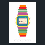 Relógio | Poster de Pop de arte retrô 70 e 80 | Co<br><div class="desc">"O tempo não é medido pelos relógios, mas pelos momentos", o anos 80 retrô dos anos 60, 70 - Monitoramento digital minimalista parece fabuloso em um quadro preto. Siga-me no Instagram ou no Facebook ou assine atualizações em TakaraBeech.com ... Eu adoraria me conectar com você. Compartilhe seu novo trabalho artístico...</div>