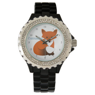 Relógio Pouco Fox vermelho personalizado