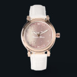 Relógio Presente de Monitoramento de Nome de Texto Persona<br><div class="desc">Assista com o Rosa Dourado Blush Glitter Sparkle Drips Personalizar Texto Rosa Girly Moderno Gift - Adicione Seu Texto / Nome Único ou Remova Texto - Faça seus pontos de observação especiais - Redimensione e mova ou remova e adicione texto / elementos com a ferramenta Personalização. Escolha fontes / tamanho...</div>