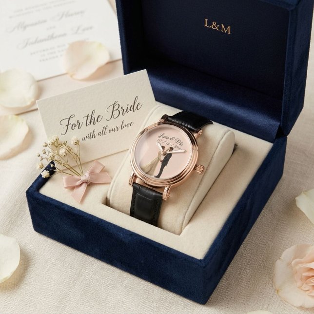 Relógio Presente de Noiva Elegante Personalizado (Criador carregado)
