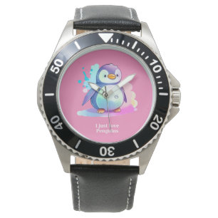 Relógio Presente para o eWatch de pinguim bonito