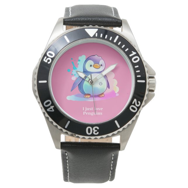 Relógio Presente para o eWatch de pinguim bonito (Frente)