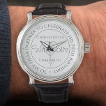 Relógio Presente para Parceiro no seu Aniversário de 70<br><div class="desc">Cuidado com o Presente no seu aniversário. Vigilância especial com inscrição. presente de 70. O Watch tem a inscrição mais a mensagem "Com amor". Também os nomes de cada parceiro. Cara de relógio branco.</div>