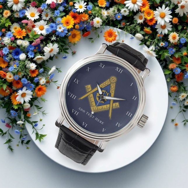 Relógio Presente personalizado para maçom Bússola Quadrada (Criador carregado)