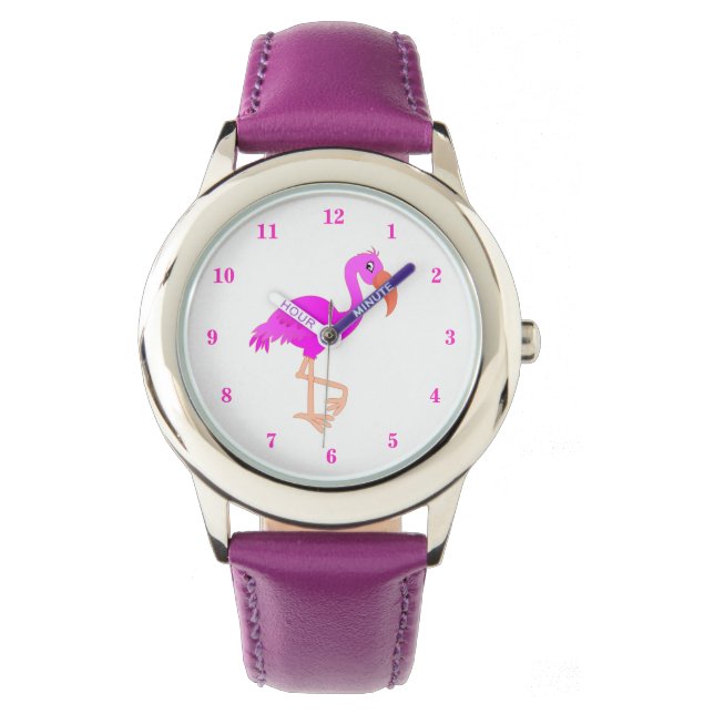 Relógio Presente rosa Flamingo Watch (Frente)