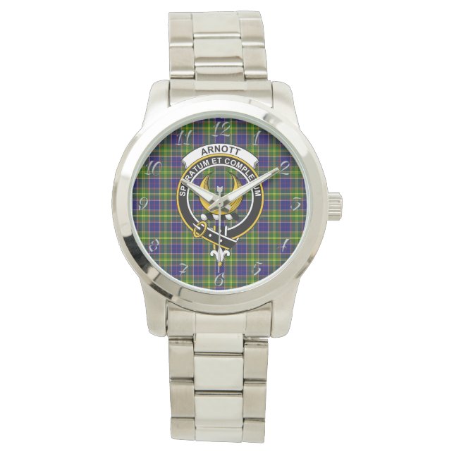 Relógio Presente Xadrez Tartan Clan Arnott Clássic (Frente)