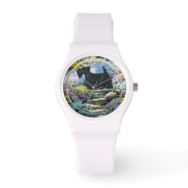 Relógio Presentes de Arte Terrier escoceses (Frente)