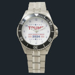 Relógio Presidente Donald Trump 2024 Mantenha o Excelente<br><div class="desc">Mostre seu apoio ao Presidente Donald Trump 2024 Keep America Excelente Watch! Este distinto cronograma mostra o slogan de "Manter a América Excelente", celebrando o patriotismo e a campanha de 2024 em estilo. Projetado com materiais de alta qualidade, combina durabilidade com um olhar ousado e simbólico que é perfeito para...</div>