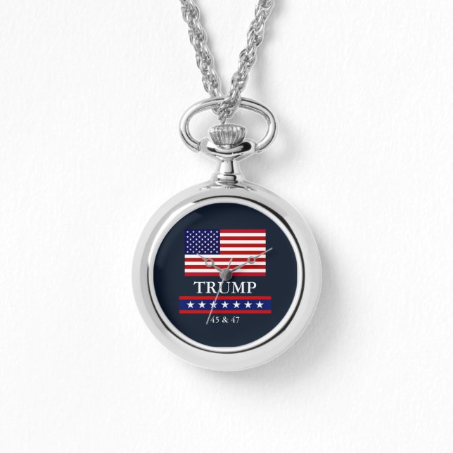 RELÓGIO PRESIDENTE DONALD TRUMP NECKLACE DE MULHERES (Frente)