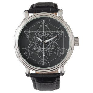 Relógio Preto & branco do cubo de Metatron