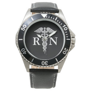 Relógio Preto médico do Caduceus masculino do RN da