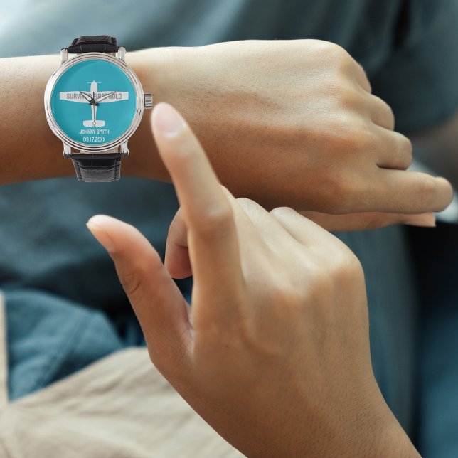 Relógio Primeiro Piloto de Estudante Avião Solo Funny (Criador carregado)