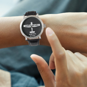 Relógio Primeiro Piloto de Estudante Avião Solo Funny