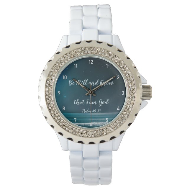 Relógio Psalm Fique quieto e saiba que eu sou Deus (Frente)