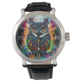 Relógio Psychedelic Fantasy Hippy Owl