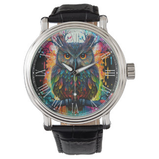 Relógio Psychedelic Fantasy Hippy Owl