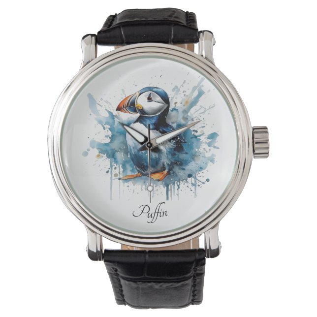 Relógio Puffin Splash, personalizado (Frente)
