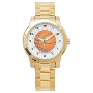 Relógio pulseira de ouro superdimensionado basquet