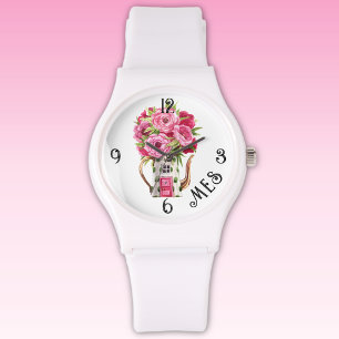 Relógio Pulseira de silicone branca Monogram, Fairytale Co