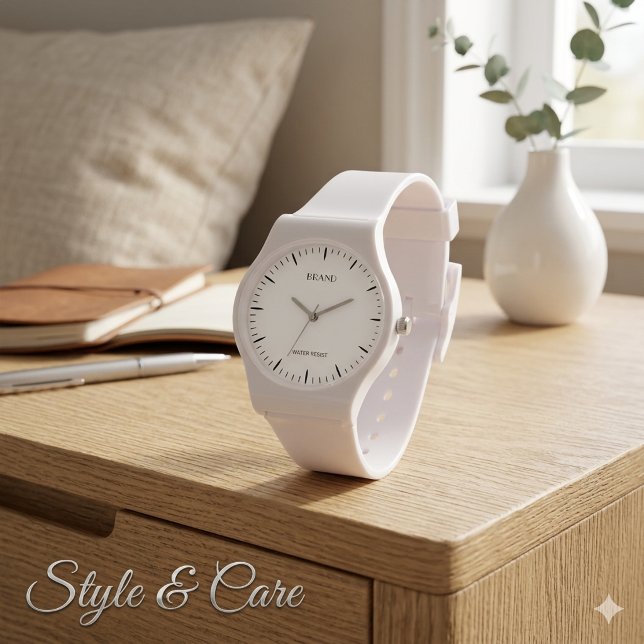 Relógio Pulseira de silicone personalizada da marca branca (Personalized Brand Silicone Strap White Watch)