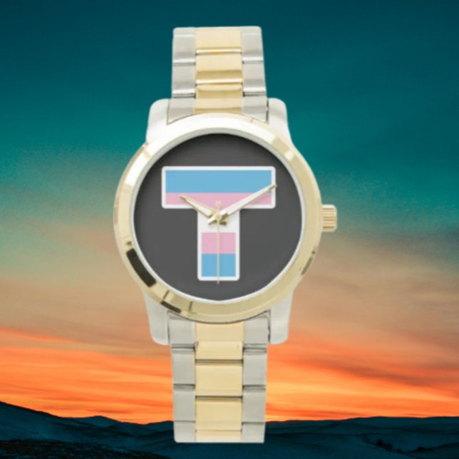 Relógio Pulseira Trans Pride Capital T Oversized Duas-Tons (Criador carregado)