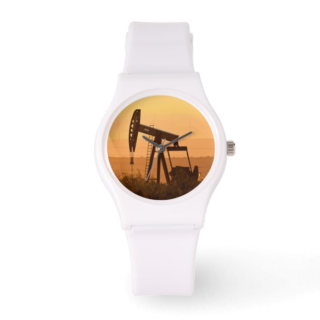 Relógio Pump Jack Pumping Oil In West Texas, EUA (Frente)