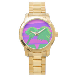 Relógio Púrpura Verde Rosa Rosa Soldado