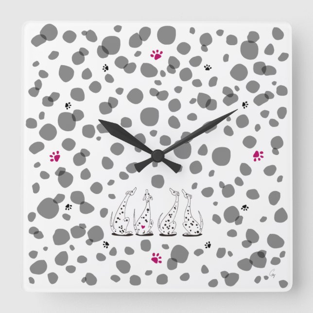 RELÓGIO QUADRADO ダルメシアンの気持ち。 (Frente)