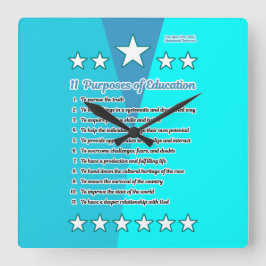 Relógio Quadrado 11 Objetivos da educação