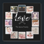 Relógio Quadrado 12 Família LOVE Personalizada de Colagem de Fotos<br><div class="desc">12 Colagem de Fotos Relógio personalizado da família Modelo LOVE ...  simplesmente adicione suas próprias fotografias e texto a este relógio da parede do excelente ...  fácil de personalizar ...  relógio personalizável de modelo de foto de Ricaso - ideias-presentes perfeitas</div>