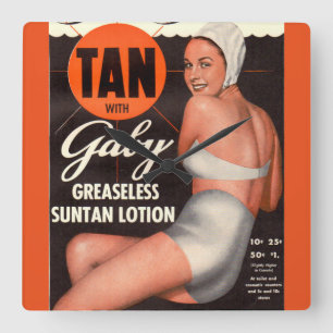 Relógio Quadrado 1950 Gaby Suntan Lotion