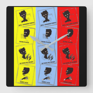 Relógio Quadrado 1950, três ases para pentes Ace