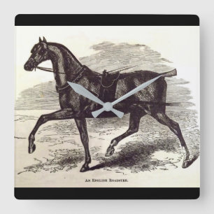 Relógio Quadrado 19th century print An English Roadster horse