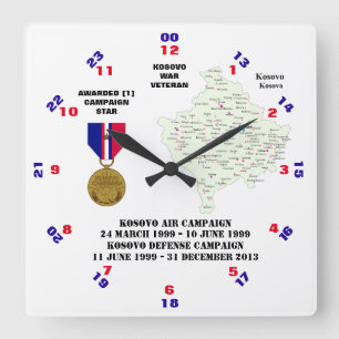RELÓGIO QUADRADO 1 CAMPANHA STAR KOSOVO WAR VETERAN
