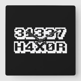 RELÓGIO QUADRADO 31337 H4X0R