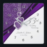 Relógio Quadrado 33º Ametist Roxo Casamento Aniversário Keepsasael<br><div class="desc">Personalize o relógio. 33º / 6 Ametyst Aniversário de Casamento Roxo pronto para você personalizar. Esta design funciona bem para outros eventos ou ocasiões como aniversário, casamento, anos de serviço... ou pode fazê-lo funcionar para uso diário em sua casa ou escritório simplesmente adicionando seu nome, empresa ou nada... apenas apague...</div>