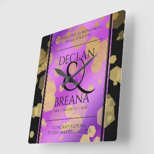 Relógio Quadrado 6 33º aniversário do casamento de 48º Ametist