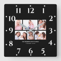 6 Seções Foto Personalizada Quadro Preto Elegante