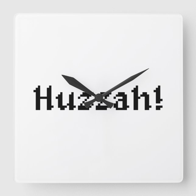 Relógio Quadrado 8 Bits Huzzah! (Frente)