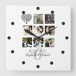 Relógio Quadrado 8 x FOTO COLAGE Novas mesas personalizadas WEDDING