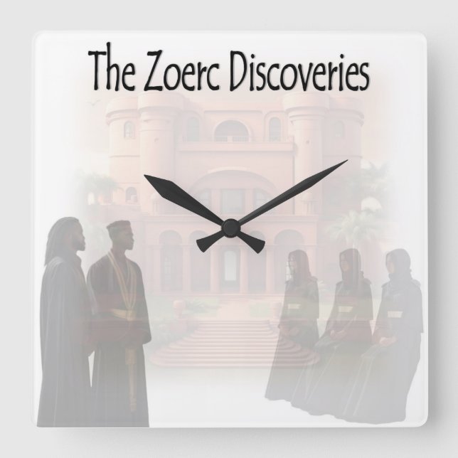 Relógio Quadrado A Arte do Cobrir das Descobertas de Zoerc (Frente)