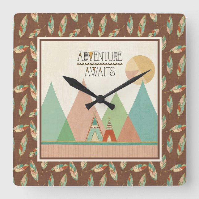 Relógio Quadrado A aventura de Geo III | do sudoeste espera (Frente)