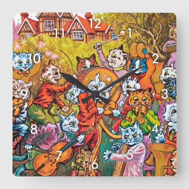 Relógio Quadrado A Banda joga, Louis Wain (Frente)