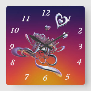 Relógio Quadrado A beleza dos corações
