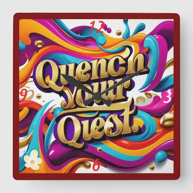 Relógio Quadrado "A Busca Começa" (Frente)