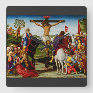 Relógio Quadrado A Crucificação por Benvenuto di Giovanni