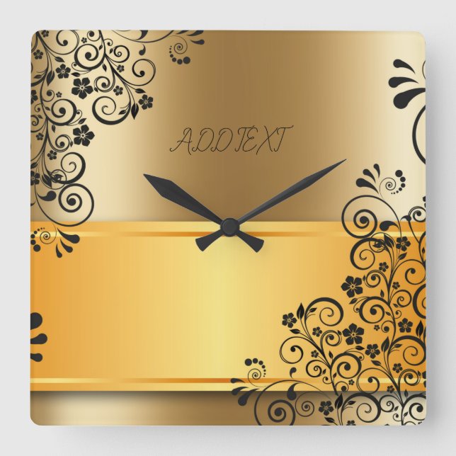 Relógio Quadrado A elegância dos ouros (Frente)