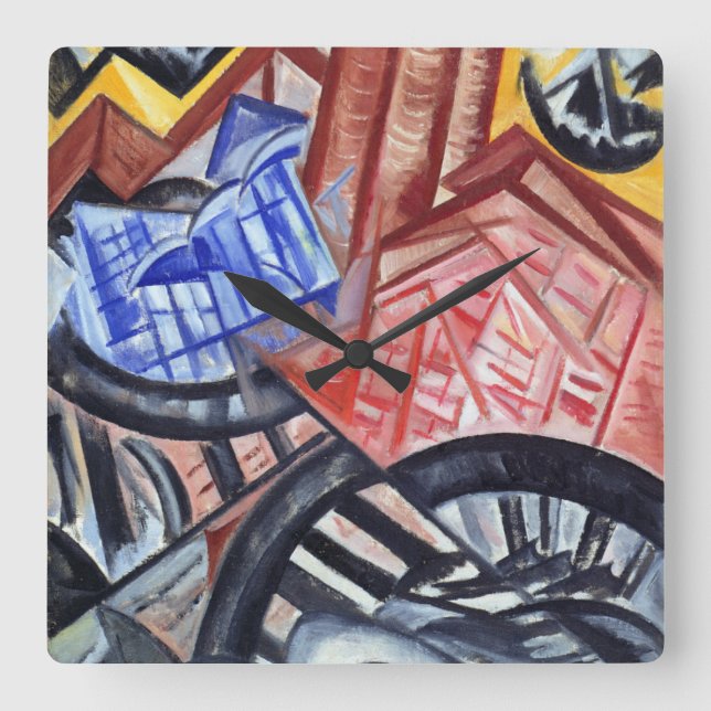 Relógio Quadrado A Fábrica e a Ponte (Frente)