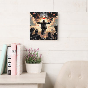 Relógio Quadrado A fé funciona através do amor. Galatianos 5:6