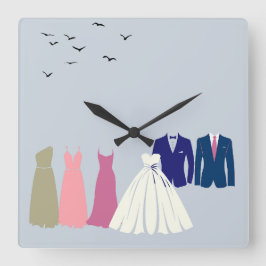 RELÓGIO QUADRADO A FESTA DE CASAMENTO